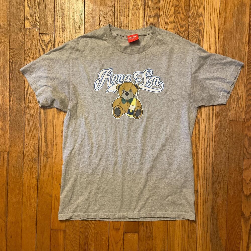 full send rona szn teddy bear grey graphic tee shirt size large